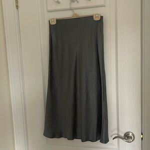 Slip Satin Midi Skirt greyish green